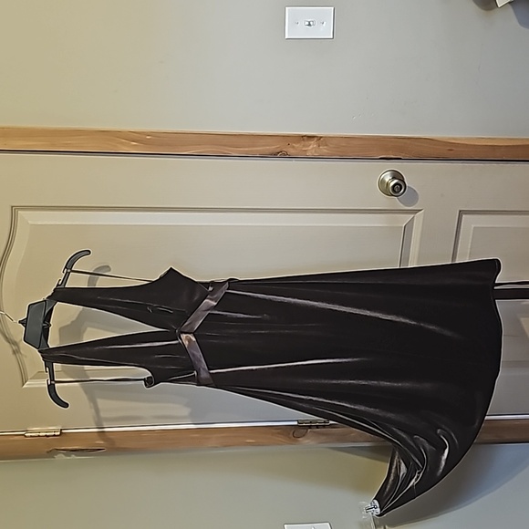 BCBG Maxazria large brown velvet sleeveless dress ๐ ๐ โจ๏ธ - Picture 3 of 6